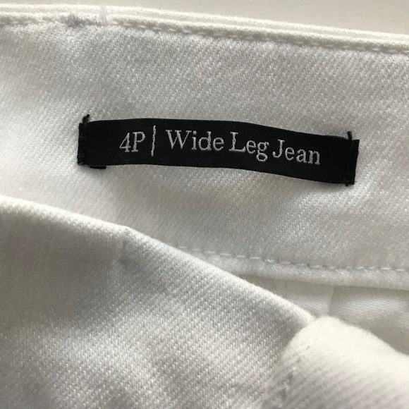 Talbots Wide Leg Trouser White Jeans Size 4P High Rise Stretch Cotton Blend - Picture 6 of 7